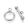 Non-Tarnish 304 Stainless Steel Ring Toggle Clasps STAS-A092-09I-P-1