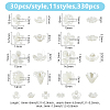 360Pcs 11 Styles ABS Plastic Imitation Pearl Bead Caps OACR-DC0001-30-2