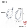 Rhodium Plated 925 Sterling Sliver Micro Pave Cubic Zirconia Hoop Earrings DD0491-2-1