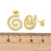 Brass Micro Pave Clear Cubic Zirconia Stud Earrings EJEW-H158-07A-G-5