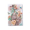 Embossed Flower Printed Acrylic Pendants MACR-J121-02F-1