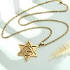 Hanukkah 304 Stainless Steel Star of David Pendant Necklaces NJEW-Z058-02G-1