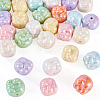 32Pcs 8 Colors UV Plating Opaque Acrylic Beads MACR-TA0002-63-2