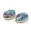 Dyed Synthetic Imperial Jasper Pendants G-D337-03B-G-2