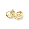 Brass Micro Pave Cubic Zirconia Beads KK-C104-09G-2