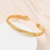 Braided Brass Cuff Bangles for Women BJEW-C157-01G-3