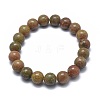 Natural Unakite Bead Stretch Bracelets X-BJEW-K212-A-042-2