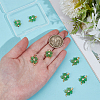 8Pcs Brass Micro Pave Clear Cubic Zirconia & Cat Eye Pendants KK-BC0015-63B-3
