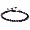 Adjustable Women's Blue Goldstone Beaded Bracelet CN3407-31-1