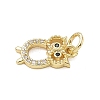 Brass Micro Pave Cubic Zirconia Charms KK-K368-06C-G-2
