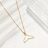 Ion Plating(IP) 304 Stainless Steel & Plastic Whale Tail Pendant Cable Chain Necklaces for Women NJEW-P320-11G-02-3