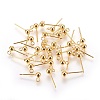 304 Stainless Steel Ball Stud Earrings Findings X-STAS-P227-17G-2