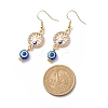 Crystal Rhinestone Dangle Earrings with Enamel Evil Eye EJEW-JE05012-02-4