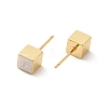 Enamel Cube Stud Earrings EJEW-P210-02G-01-2