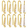 20Pcs Brass Micro Pave Clear Cubic Zirconia Earring Hooks ZIRC-SZ0005-08-1