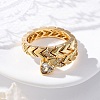 Brass Micro Pave Clear Cubic Zirconia Open Cuff Rings for Women RJEW-G341-05G-02-2