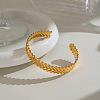 304 Stainless Steel Heart Open Cuff Bangles for Women DC5604-4