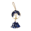 Wire Wrapped Chips Natural Lapis Lazuli Big Pendant Decorations HJEW-H057-03G-2