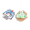 Peking Opera Cat Alloy Enamel Cabochons AL-CBA1A6F-04KCG-D-2