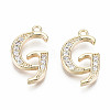 Brass Micro Pave Clear Cubic Zirconia Pendants KK-S360-053G-NF-2