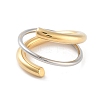 Brass Criss Cross Open Cuff Ring for Women RJEW-C102-12GP-2