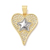 Two Tone Brass Micro Pave Clear Cubic Zirconia Pendants KK-L268-025G-05-1