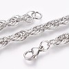 304 Stainless Steel Rope Chain Bracelets BJEW-P235-18P-3