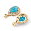 Golden Plated Brass Micro Pave Clear Cubic Zirconia Pendants LS-ZIRC-F123-01E-3