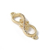 Brass Micro Pave Clear Cubic Zirconia Connector Charms KK-Q044-01G-G-2