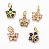 Brass Micro Pave Clear Cubic Zirconia Pendants ZIRC-J025-29G-1