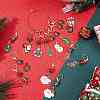 24Pcs 12 Style Christmas Theme Alloy Enamel Pendant Locking Stitch Markers HJEW-SC00006-3