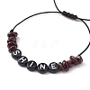 Natural Garnet Chip Braided Bead Bracelets BJEW-JB09608-05-2