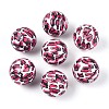 ABS Plastic Leopard Print Round Beads SACR-T017-75B-02-1