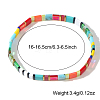 Boho Rainbow Glass Tile Tube Beaded Stretch Bracelets for Women MR7920-7
