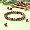 100Pcs 8mm Natural Petrified Wood Round Beads DIY-LS0002-04-6