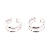 Anti-Tarnish Rhodium Plated 925 Sterling Silver Cuff Earrings EJEW-H124-07P-1