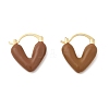 Brass Heart Hoop Earrings EJEW-R013-03G-4