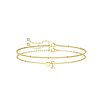2Pcs 2 Styles Brass Beaded Bracelets & Satellite Chains Bracelets for Women FS-WG4A116-08-1