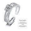 Brass Micro Pave Clear Cubic Zirconia Rotating Cuff Rings FS-WG95F24-04-1
