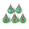 Tibetan Style Resin Pendants RESI-T022-16H-1