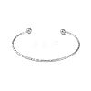 Non-Tarnish 304 Stainless Steel Textured Open Cuff Bangles for Women BJEW-S155-03P-2