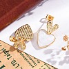 Rack Plating Heart Brass Stud Earrings for Women EJEW-C125-26G-01-3