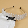 Hollow Triple Moon Metal with Raw Natural Quartz Wrapped Hair Hair Bands PW-WGCA1A6-06-1