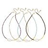 Rectangle Natural Baroque Keshi Pearl and Faceted Round Natural Mixed Stone Beaded Necklaces for Women NJEW-JN06682-2