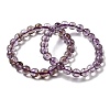 Natural Amethyst Round Beads Stretch Bracelets for Women BJEW-L712-B04-8mm-4
