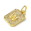 Rack Plating Brass Micro Pave Clear Cubic Zirconia Charms KK-G501-01W-G-2