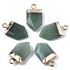 Natural Green Aventurine Pointed Pendants G-N326-34H-1