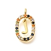 Brass Micro Pave Cubic Zirconia Pendants ZIRC-P123-01G-J02-1