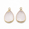 Natural Rose Quartz Pendants G-Q494-52E-2