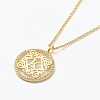 Brass Micro Pave Clear Cubic Zirconia Pendant Necklaces NJEW-J059-01K-1